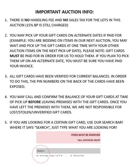 Read Before You Bid .